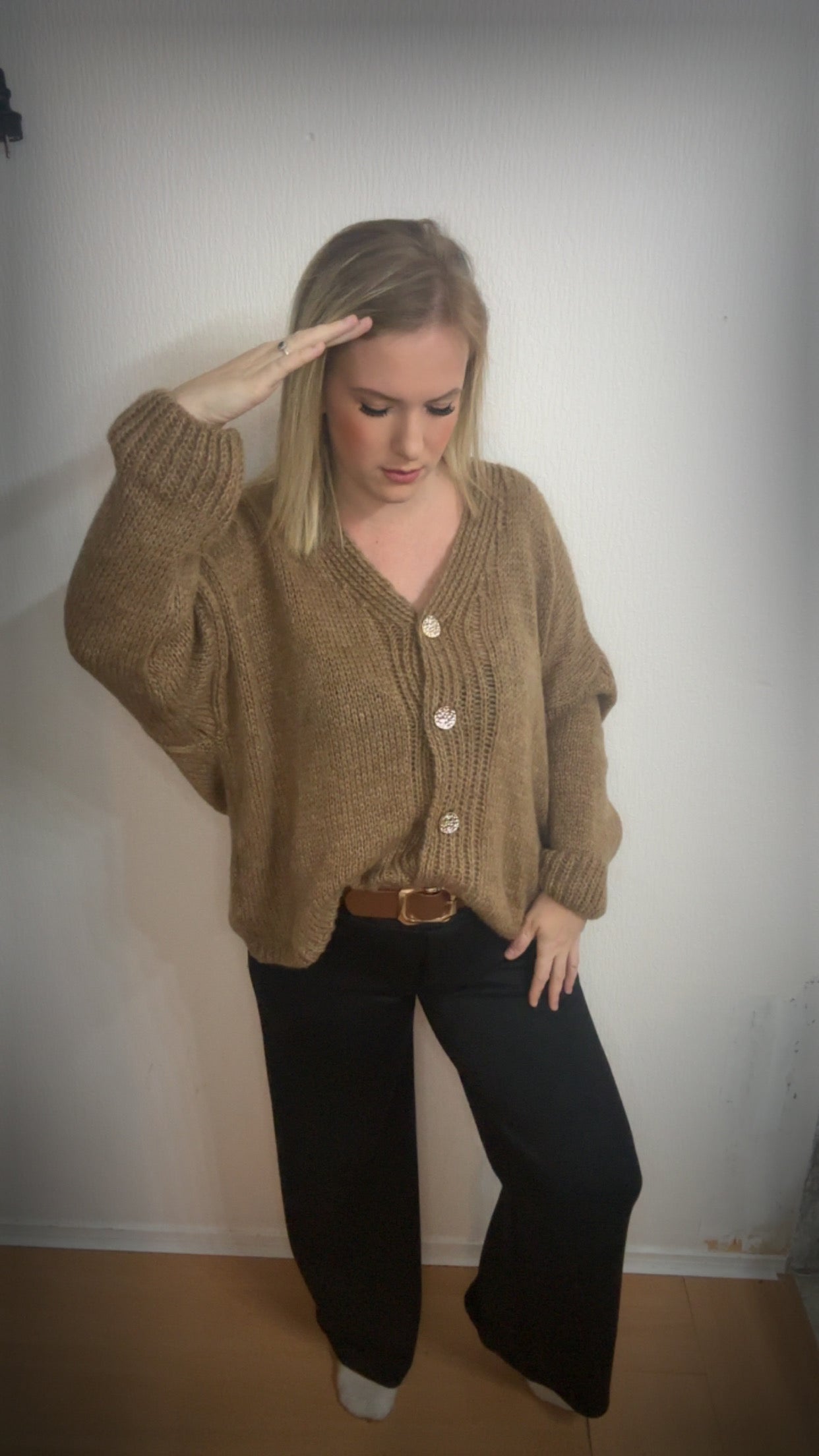 Gilet oversize laine beige