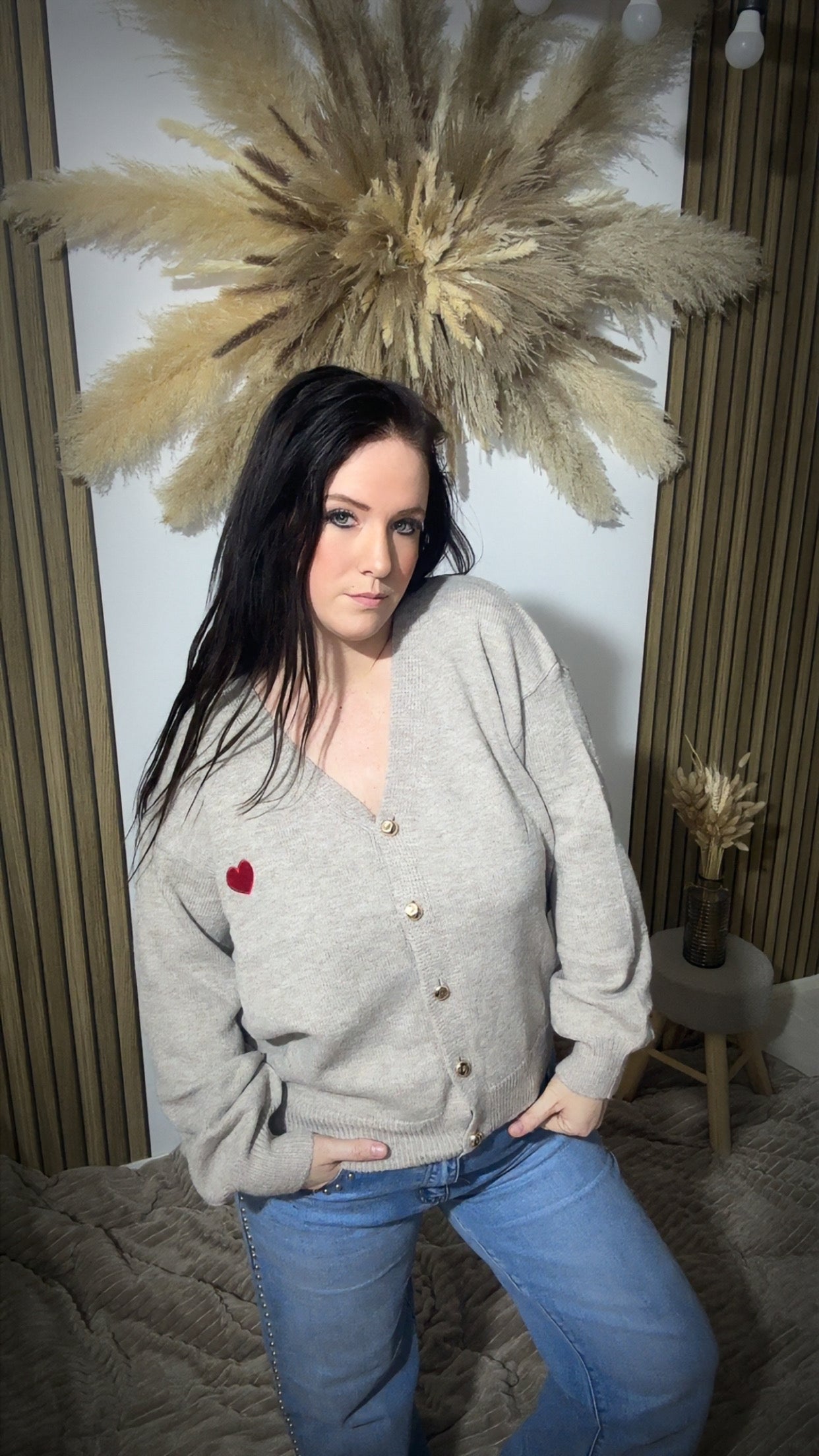 Gilet cœur taupe ❤️