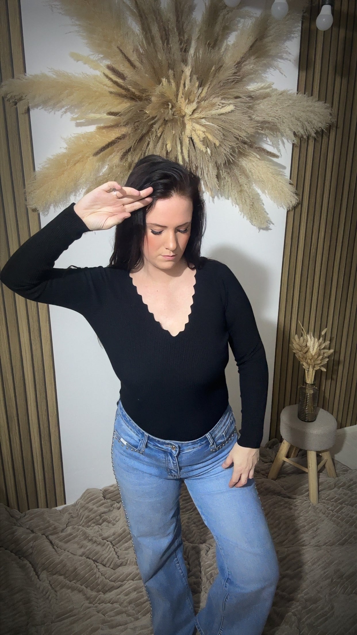 Pull maille fin noir