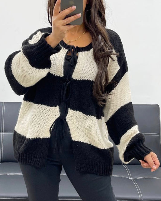 Gilet Pull à noeud noir