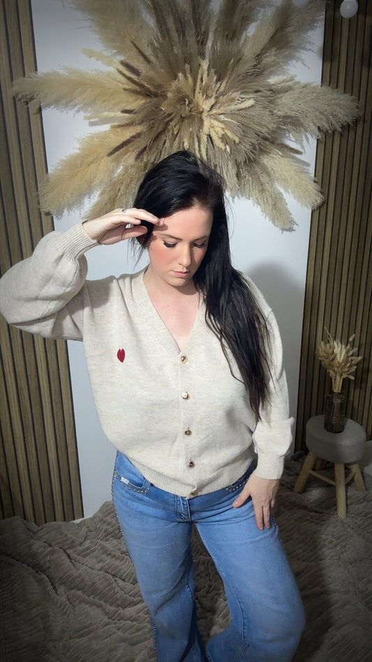 Gilet cœur beige ❤️