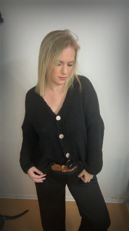 Gilet oversize laine noir