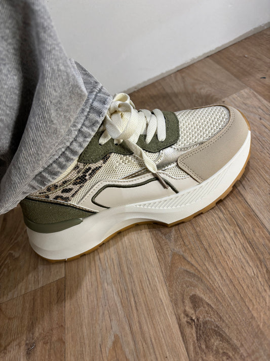 Baskets kaki beige