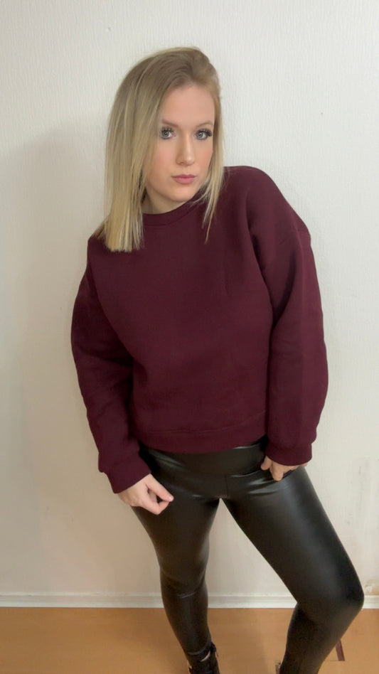 Pull bordeaux polaire