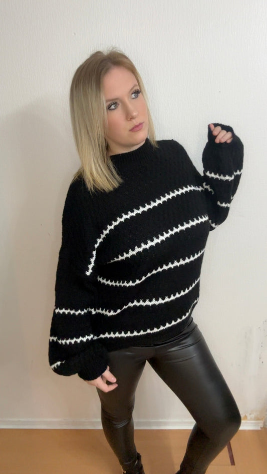 Pull rayure noir